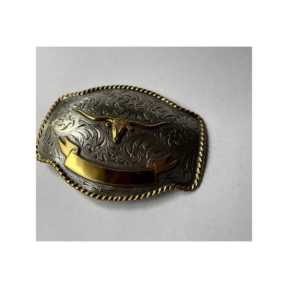Nocona Belt Co Longhorn Western Belt Buckle - Picture 4 of 9